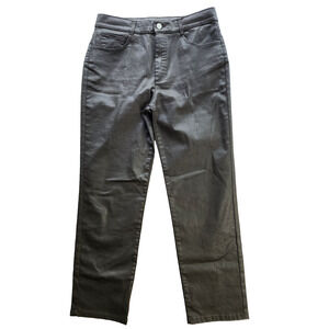 Massimo Dutti Faux Leather Pants Women 8 Gray Ankle Skinny Casual Stretch